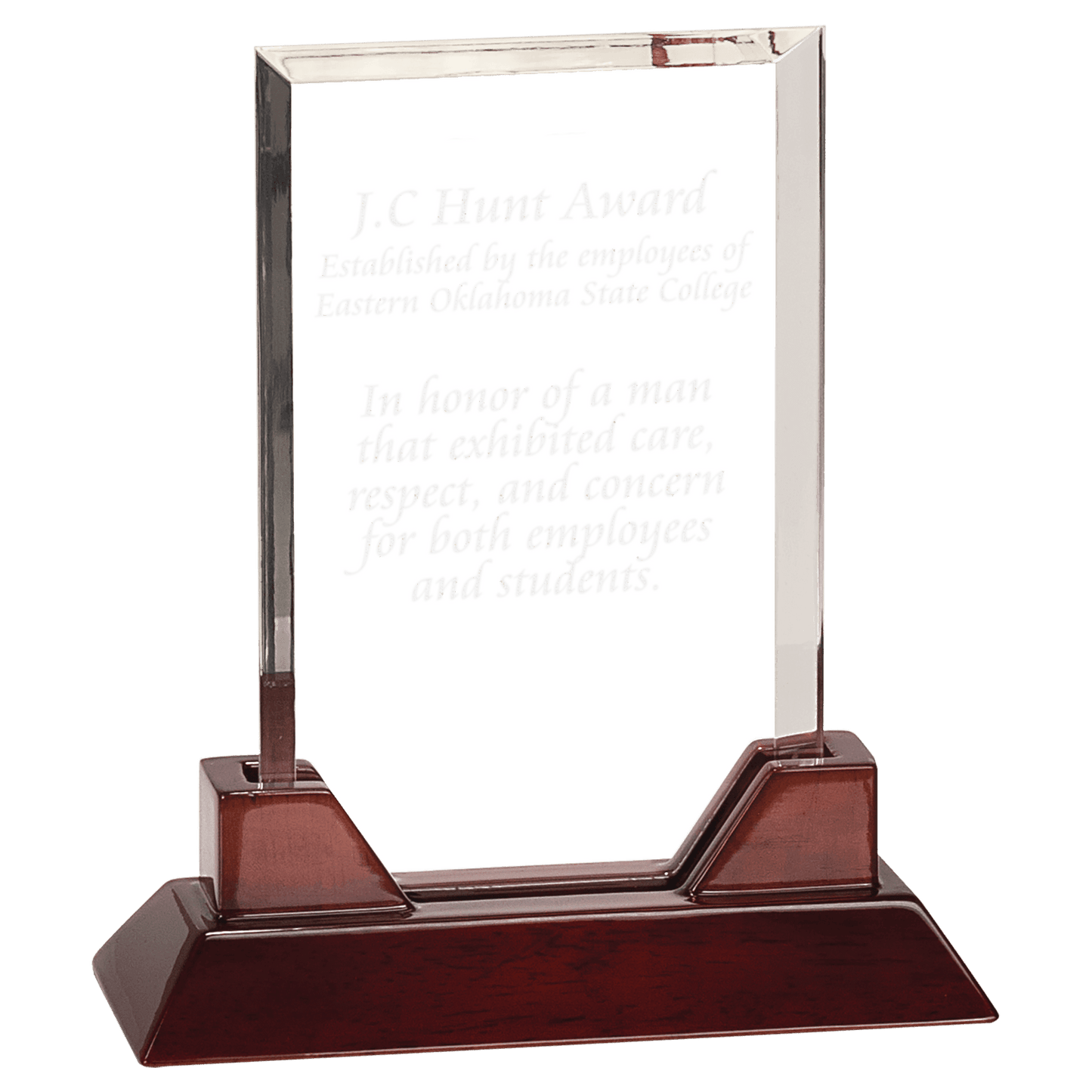Rectangle Prestige Acrylic with Rosewood Piano Finish Base