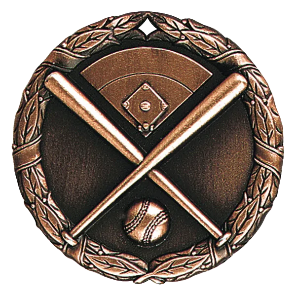 2" Baseball Bat and Diamond Medals