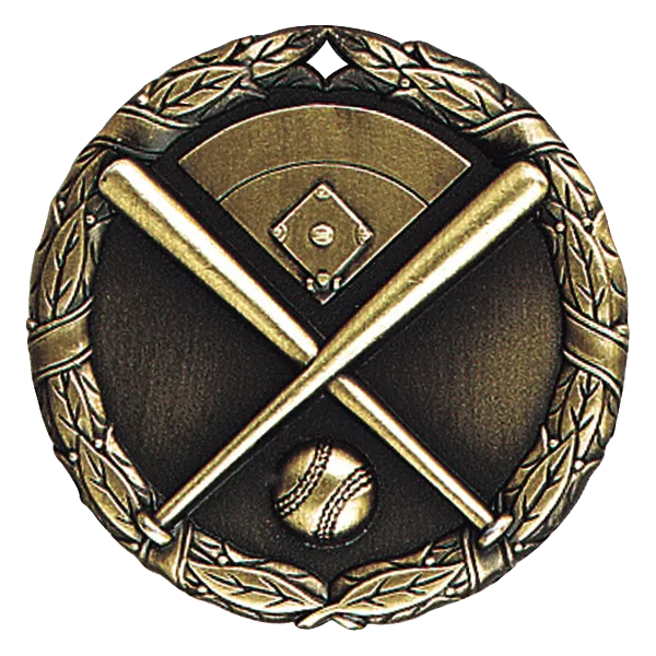 2" Baseball Bat and Diamond Medals