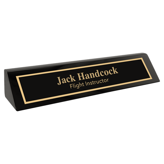 10 1/2" Piano Black Finish Desk Wedge