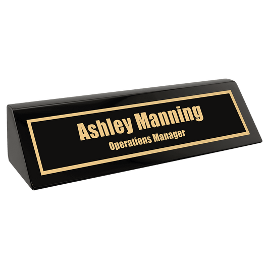 8 1/2" Piano Black Finish Desk Wedge
