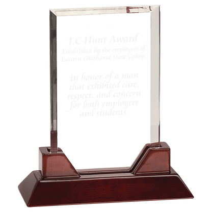 Rectangle Prestige Acrylic with Rosewood Piano Finish Base