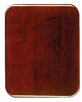 Rosewood Piano Finish Plaque with Rounded Corners