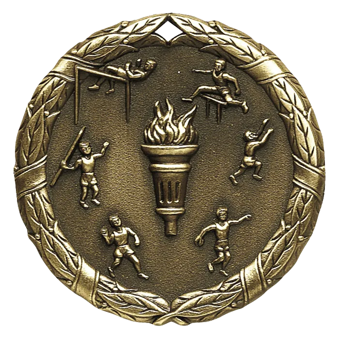 2" Track and Field Torch Medals